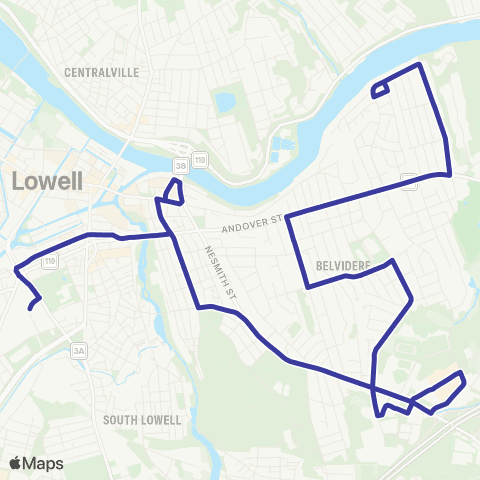 Lowell RTA Belvidere map