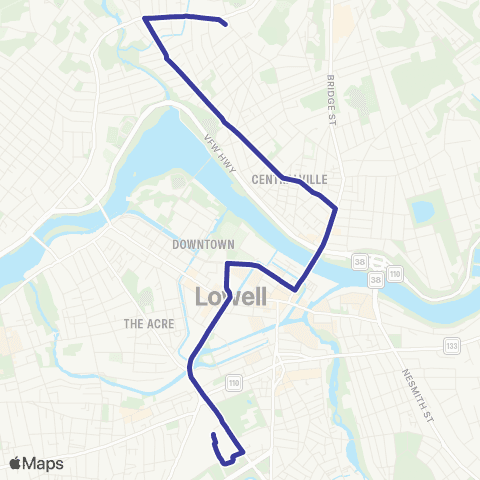 Lowell RTA Centralville map