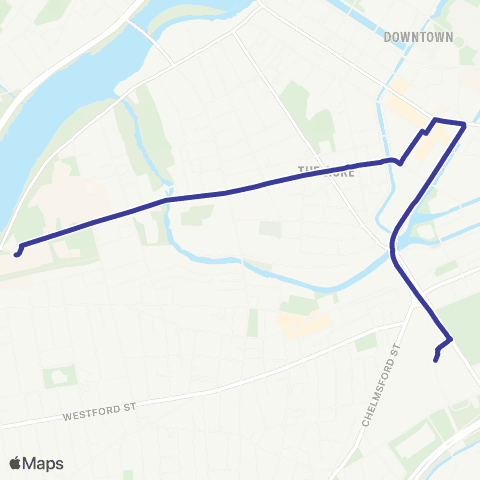 Lowell RTA Broadway / UMass Lowell map