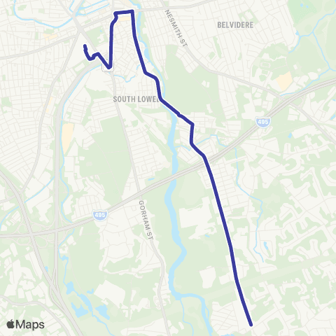 Lowell RTA South Lowell map
