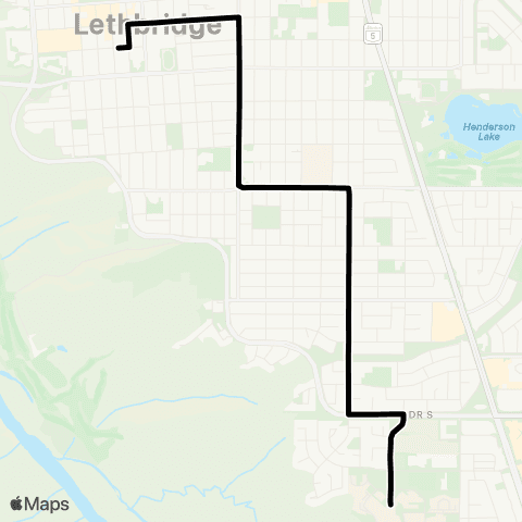 Lethbridge Transit 13 Street South map