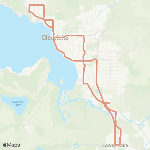 Lake Transit Authority Clearlake / Clearlake Park North Loop map