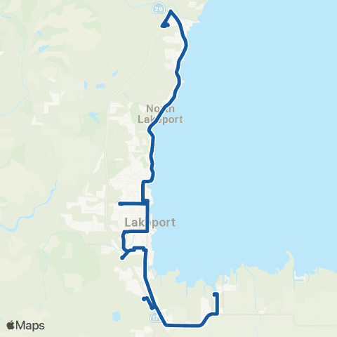 Lake Transit Authority Lakeport City map