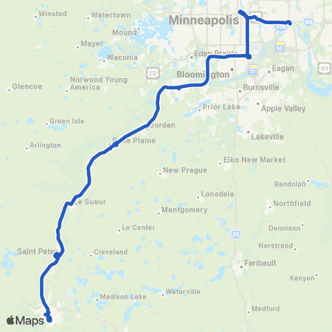 Land to Air Express Saint Paul - Mankato map