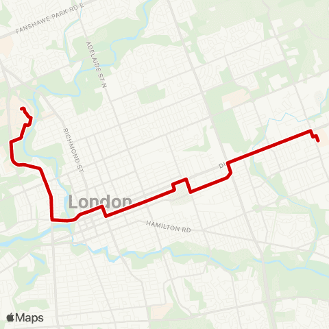 London Transit Natural Science – Argyle Mall Express map