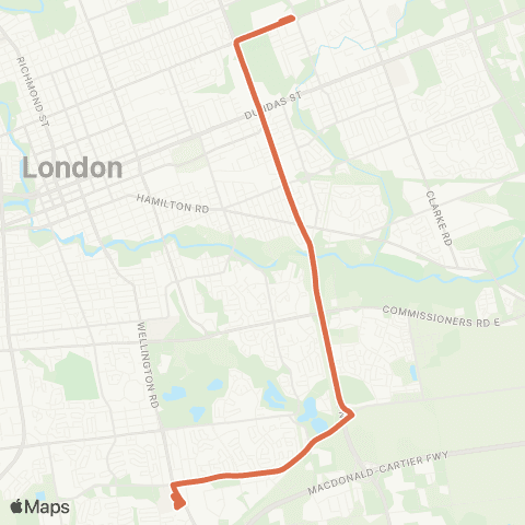 London Transit Route 95 map