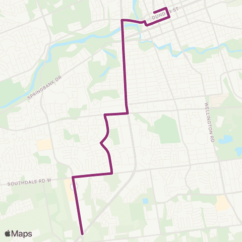 London Transit Downtown – Wharncliffe & Wonderland map