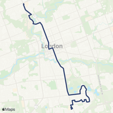 London Transit White Oaks Mall – Masonville Place map
