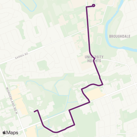 London Transit Alumni Hall to Proudfoot map