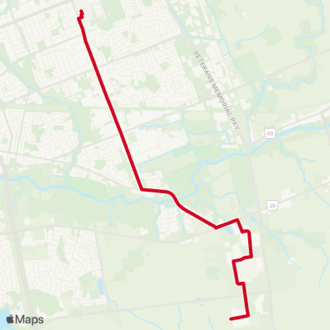 London Transit Route 38 map