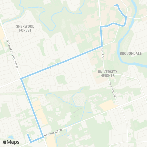London Transit Route 127 map