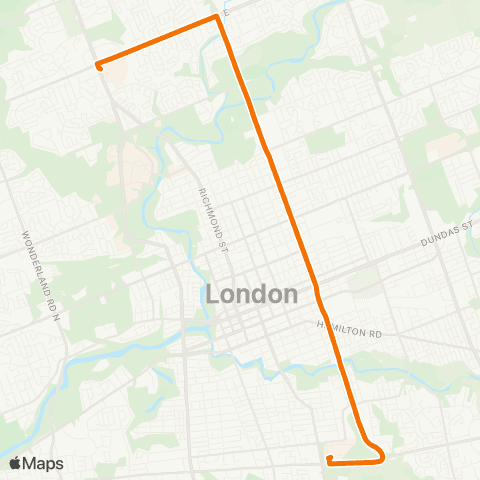 London Transit Route 92 map