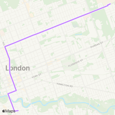 London Transit Ridout at Grand – Fanshawe College map