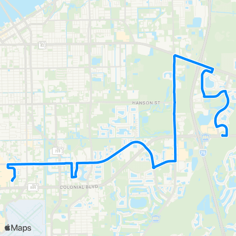 LeeTran Edison Mall to The Forum map
