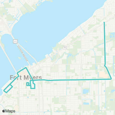 LeeTran Dunbar and Downtown Fort Myers map