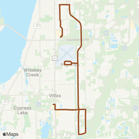 LeeTran S Fort Myers Transfer Sta to Edison Mall map