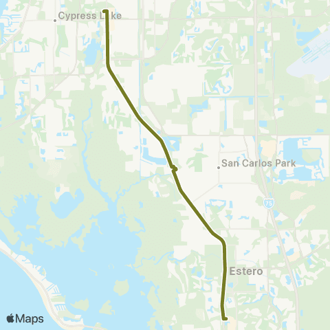 LeeTran S Ft Myers Transfer Sta to Coconut Point Mall map
