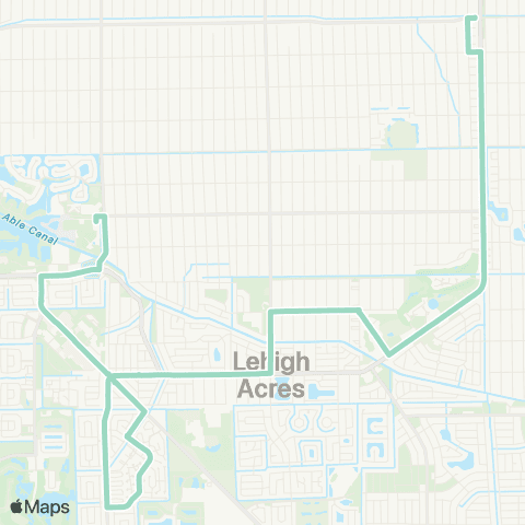 LeeTran Lehigh Park and Ride to Joel Boulevard map