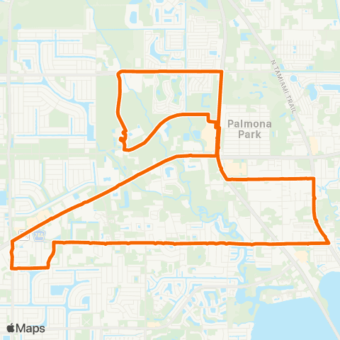 LeeTran North Fort Myers to Cape Coral map