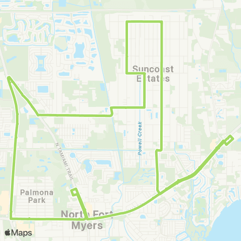 LeeTran North Fort Myers map