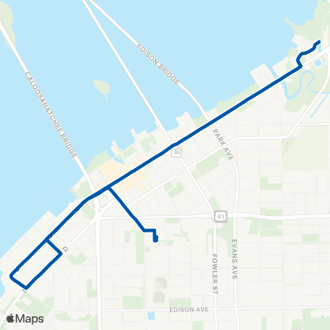LeeTran Blue Line Trolley map