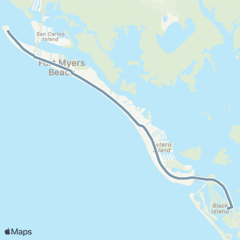 LeeTran Bowditch Park to Lovers Key State Park map