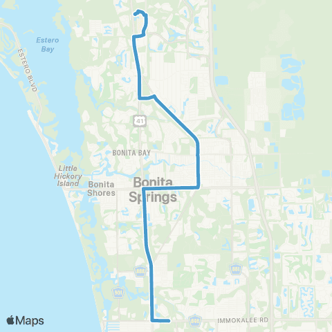 LeeTran Coconut Point Mall to Creekside TC map