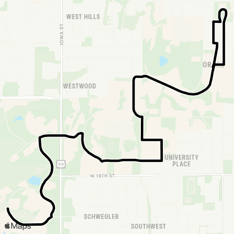 Lawrence Transit SafeBus Night Circulator map