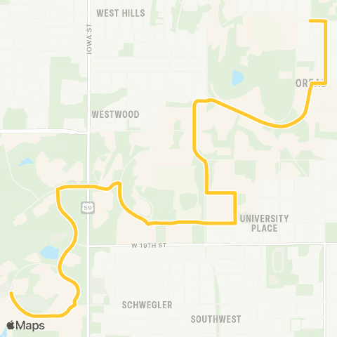 Lawrence Transit Summer Campus Circulator map
