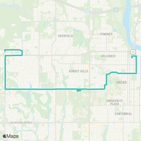 Lawrence Transit Wakarusa / 6th-Dtwn via Central Sta & KU map