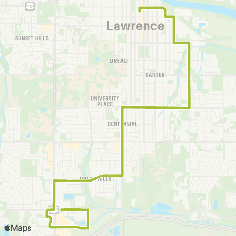 Lawrence Transit Downtown-South Iowa map