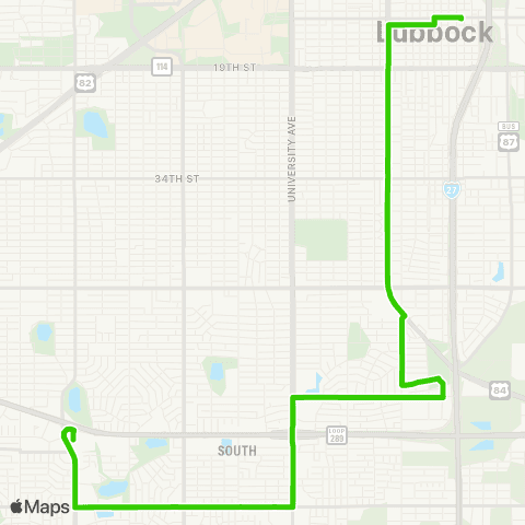 Citibus Ave. Q / S. University / S. Quaker map