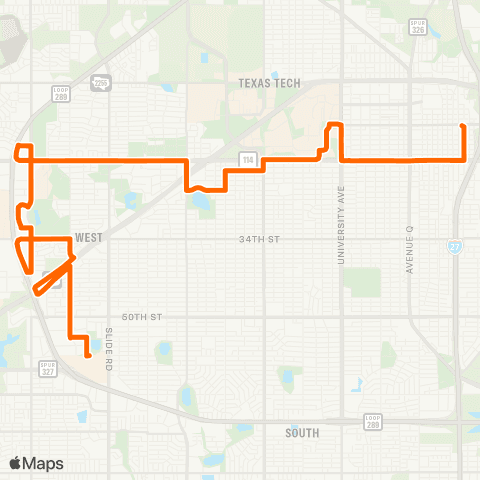 Citibus Wayland Plaza / South Plains Mall map