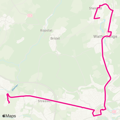 Ville de Luxembourg Mullendorf, Mëlleref - Bertrange, Belle-Etoile map