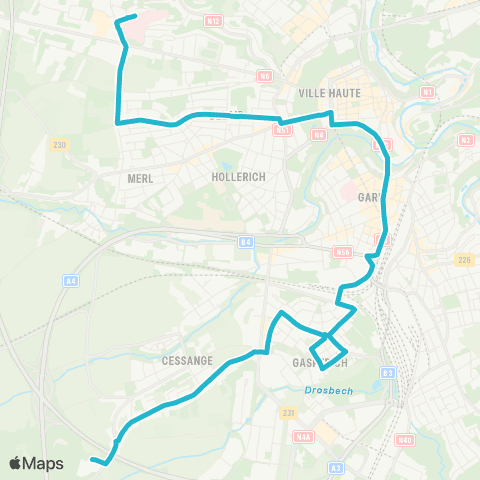 Ville de Luxembourg Cessange, Boy Konen - Centre Hospitalier map
