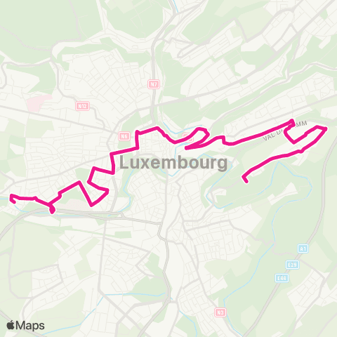 Ville de Luxembourg Hamm, Ierzkaulen - Hollerich, P+R Bouillon map