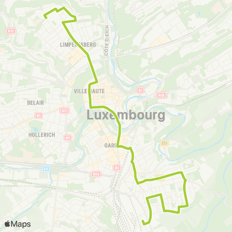 Ville de Luxembourg Bonnevoie, Lycée Bouneweg PE - Lycée Michel Lucius map