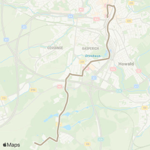 Ville de Luxembourg Gare Centrale routière - Kockelscheuer, Parc Luxite map