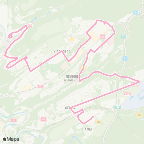 Ville de Luxembourg Dommeldange, Gare rout. - Poutty Stein map