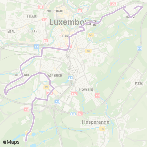 Ville de Luxembourg Kockelscheuer, Patinoire - Hamm, Rue de Bitbourg map