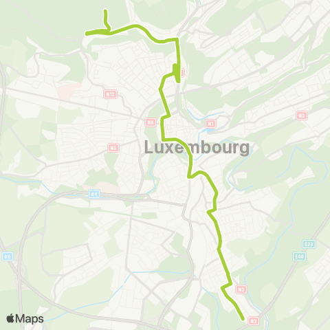 Ville de Luxembourg Howald, Waassertuerm - Bambësch, Ctre Sportif map