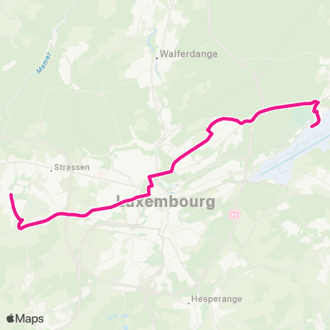 Ville de Luxembourg Bertrange, Gemeng - Aéroport Luxembourg / Findel map