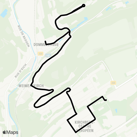 Lignes Scolaires AVL École européenne - Dommeldange, Château map