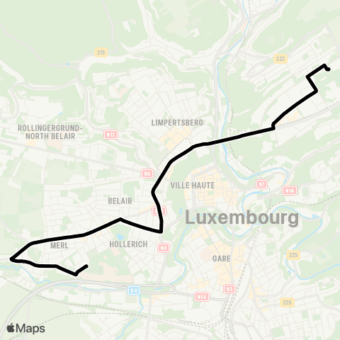 Lignes Scolaires AVL École européenne - Merl, Conservatoire map