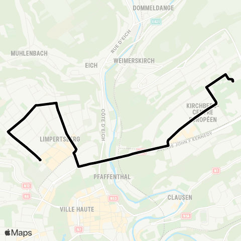 Lignes Scolaires AVL École européenne - Henri VII map