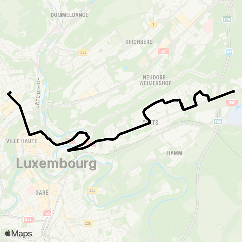 Lignes Scolaires AVL Pulvermühl, Hammer Dällchen - L.T.C. map