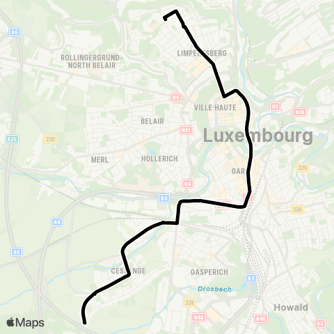 Lignes Scolaires AVL Cessange, Rue de Leudelange - L.T.C. map