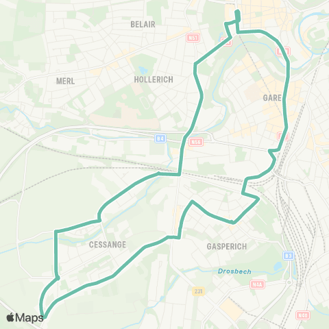 Ville de Luxembourg Hamilius (Bus) - Hamilius (Bus) map