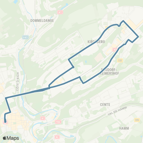 Ville de Luxembourg Hamilius (Bus) - Hamilius (Bus) map
