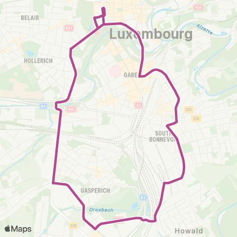 Ville de Luxembourg Hamilius (Bus) - Hamilius (Bus) map